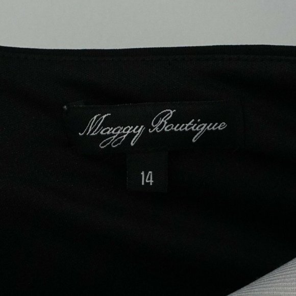 MAGGY BOUTIQUE Black Cinch Faux Wrap Maxi Dress - Picture 3 of 4